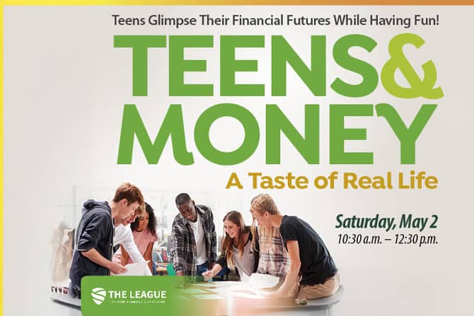Teen financial literacy workshop Jacksonville event flyer for Teens & Money simulation